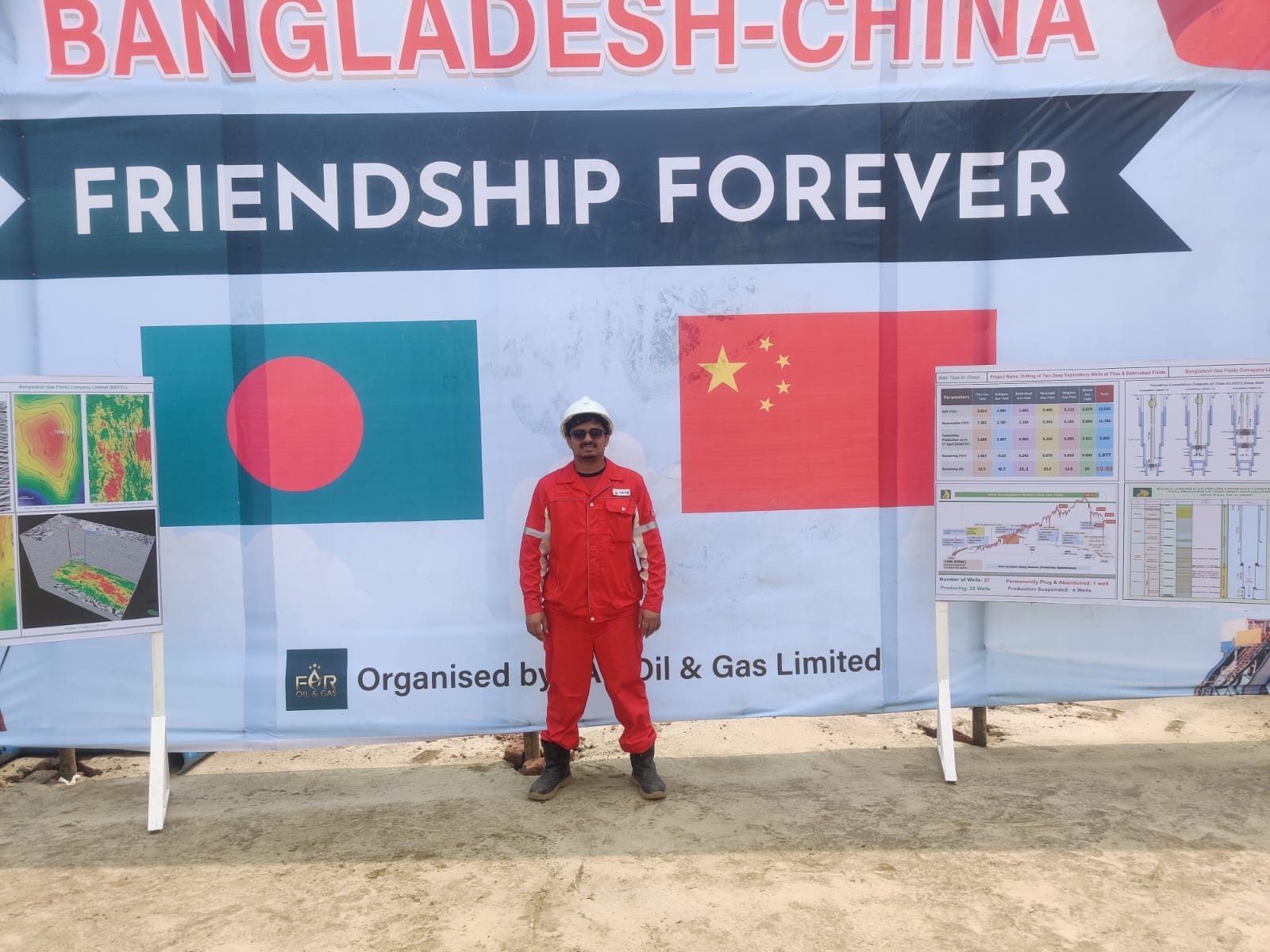 Seismic and reservoir studies displayed at a CCDC well site in Bangladesh